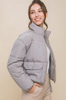 Waist Length Puffer Jacket W/Front Pockets