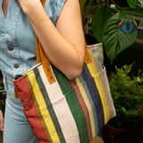 Handwoven Striped Shoulder Bag