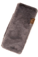 C.C Faux Fur Headwrap with Sherpa Lining: Black