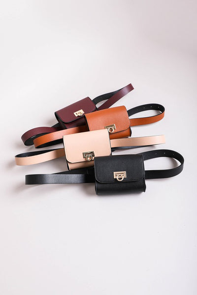 Mini Faux Leather Waist Belt Bag