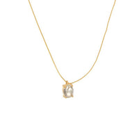 Gold Solitaire Crystal Necklace