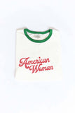 AMERICAN WOMAN Ringer Graphic T-Shirt
