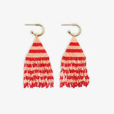 James Mini Gold Hoop Two Tone Stripes Beaded Fringe Earrings Poppy Wholesale