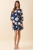 CD06339-Bold Floral Print Button Down Button Front Dress
