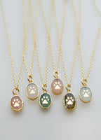 Paw Print Gemstone Necklace: 20 inches / Amethyst