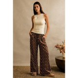 POLKA DOT WAIST ELASTIC WIDE PANTS