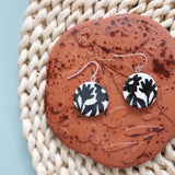 Black Daisy Dainty Dangle Earrings - Wholesale