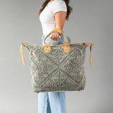 Sage Vintage Inspired Textured Tote