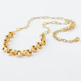 Two Style Gold Paperclip and Rolo and Necklace