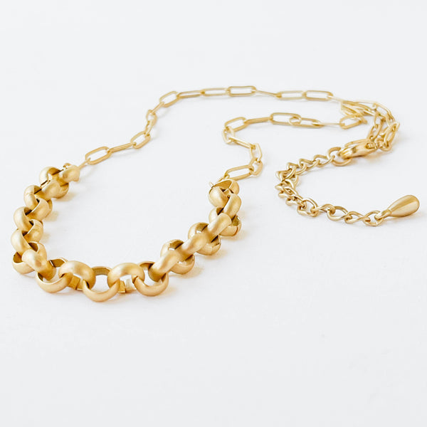 Two Style Gold Paperclip and Rolo and Necklace