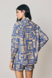 Conversational Print Relaxed Pull On Shorts
