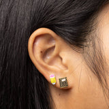 Pencil & Composition Notebook Earrings - Gold Teacher Studs