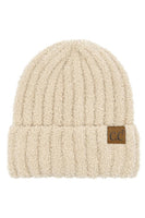 C.C Solid Color Fuzzy Beanie: Black