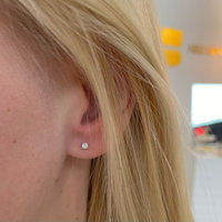 Crystal Gem Micro Stud Earrings: Gold
