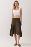 SOLID HANDKERCHIEF HEMLINE SKIRT - VGS800023