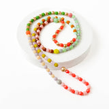 Long Pastel Bead Necklace for Spring Summer Mother's Day