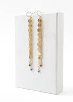 Long Gold Chain Earrings With Tiny Beads
