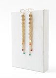 Long Gold Chain Earrings With Tiny Beads