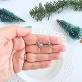 Star of Bethlehem Studs - Gold Sparkle // Jewelry, Earrings, Christmas