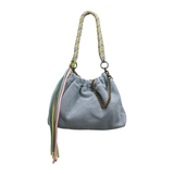 Plissa M suede leather bag: CAMEL