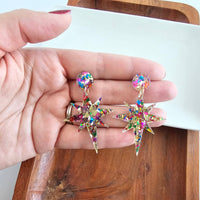 Star of Bethlehem Earrings - Gold Sparkle // Christmas, Holiday