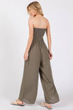 Front Tie Tank Top Wide Leg Jumpsuit - VNJU60417