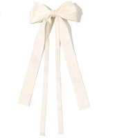 VDay Double Layered Bow Long Ribbon Barrette Clip