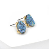 Druzy Sparkly Stone Crystals Stud Earrings