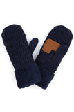 C.C Solid Color Knitted Mitten Gloves