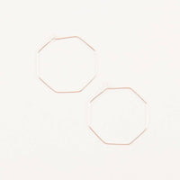 Small Hex Hoops: Brass
