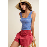 FLORAL JACQUARD SEAMLESS TANK TOP