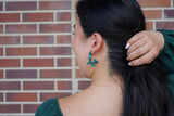 Christmas Tree Hoops - Dark Green // Christmas, Holiday, Jewelry, Earrings