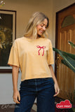 BOW PUFF Cropped Mineral Graphic Top