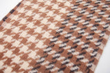 Soft Two Tone Houndstooth Chunky Fleece Oblong Tassel Scarf