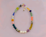 Multi Colored Colored Pearl Beaded Necklace