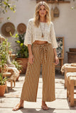 Striped Knit Wide Leg Pants