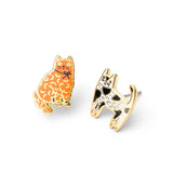 Cat Earrings - Gold Statement Studs