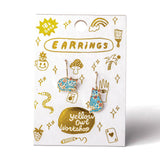 Floral Cats Earrings - Cat Lover Gift