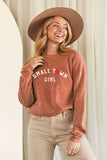 SMALL TOWN GIRL Mineral Graphic Sweatshirt