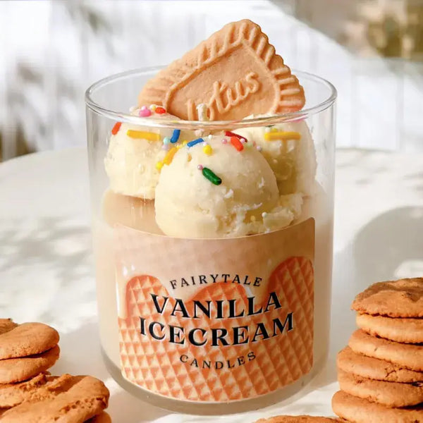 Vanilla Ice Cream Candle 8 oz - Realistic Dessert Candle
