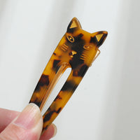 Elodie | Pointed Cat Face Barrette Hair Clip (Set of 2)