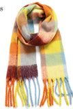 Chunky Oblong Plaid Multi Color Brushed Scarf (18 colors)