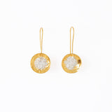 Bobbi Hammered Disc With Clusters Earrings 18k Gold + Silver Wholesale