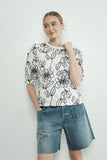 MAT3185 FLOWER EMBROIDERED T SHIRTS