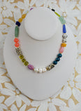 Multi Colored Colored Pearl Beaded Necklace