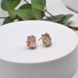 Druzy Sparkly Stone Crystals Stud Earrings