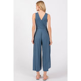 SURPLICE SLEEVELESS WIDE LEG JUMPSUIT - VJU17277