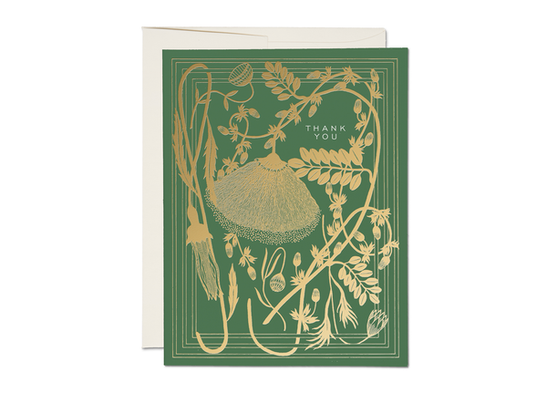 Sage thank you greeting card: Singles