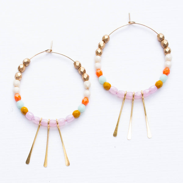 Lilac Gold Filled Hoops