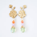 Floral Dangle Stud Earrings